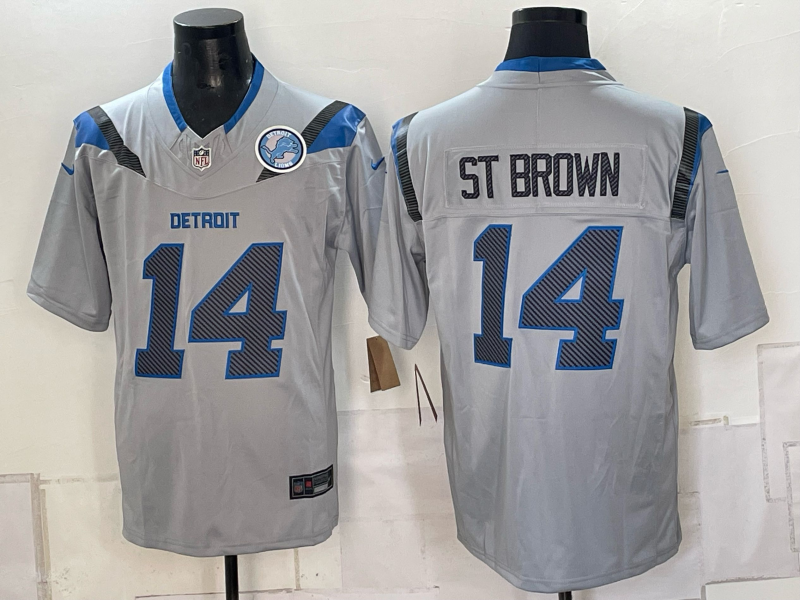 2026 Men Detroit Lions #14 St Brown grey Nike Limited NFL Jersey 0930001